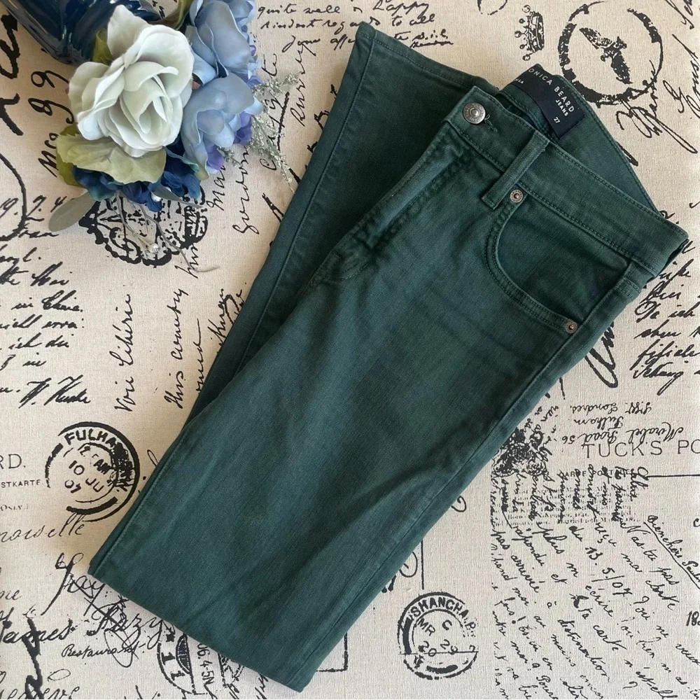 Veronica Beard Debbie High-Rise Skinny Jeans in Evergreen, Size 27